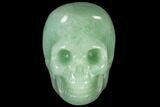 Realistic, Polished Green Aventurine Skull #116807-1